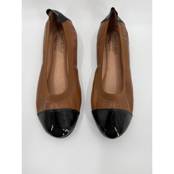 Josef Seibel Brown Leather Cap Toe Slip On Flats Shoes Women's EU 37 US 7 - Picture 1 of 9